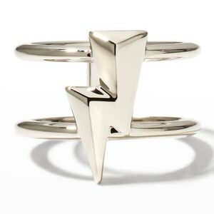 NWT Kendra Scott Bolt Double Band Ring - Silver | Size 8